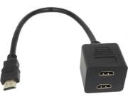 Adapter HDMI - HDMI M/2F (spliter) crni