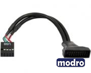 USB3T2 Kabl adapter 19pin USB 3.0 - 9pin USB 2.0 crni