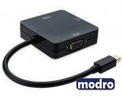 Mini DisplayPort - HDMI + DVI-I Dual Link + VGA D-Sub crni