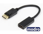 Adapter DisplayPort 1.4(M) - HDMI 2.0(F) kabl 20cm crni