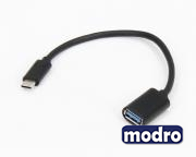 Adapter USB 3.0 (F) - USB 3.1 Tip C (M) - OTG 0.15m crni