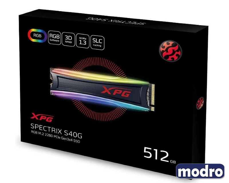 512GB M.2 PCIe Gen3 x4  XPG SPECTRIX S40G RGB AS40G-512GT-C SSD