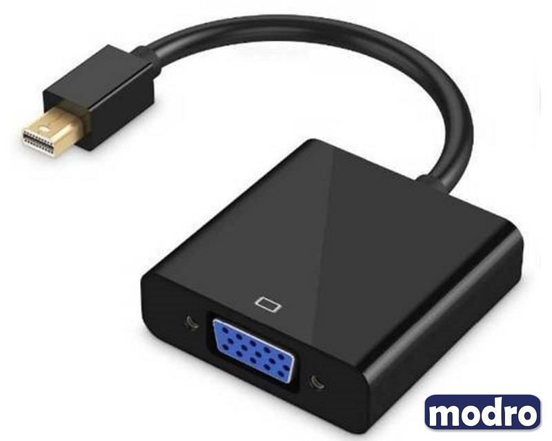 Adapter - konvertor Mini DisplayPort (M) - VGA (F) crni