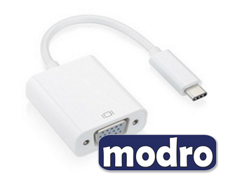 Adapter-konvertor USB 3.1 tip C (M) - VGA (F) srebrni