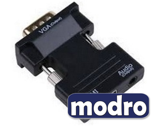 Adapter - konvertor HDMI (F) - VGA (M) plug in crni