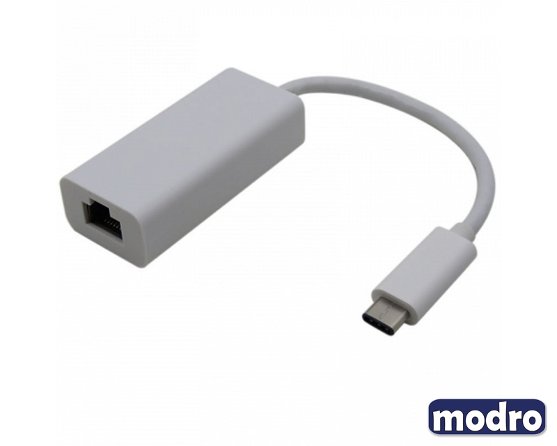 Adapter - konvertor USB 2.0 tip C (M) - RJ45 (F)
