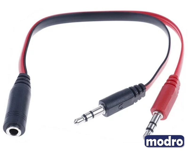 Adapter Audio 3.5mm stereo jack (M) na 2x3.5mm stereo jack (2xM)