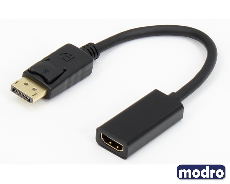 Adapter DisplayPort 1.4(M) - HDMI 2.0(F) kabl 20cm crni