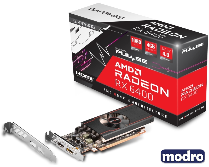 AMD Radeon RX 6400 4GB 64bit PULSE RX 6400 GAMING 4GB (11315-01-20G)